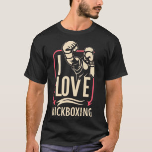Camiseta Eu amo kick-boxing Boxe Amor Kickboxer Kickboxin