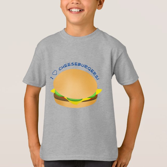 Camiseta Eu Amo Kiddie Cheeseburgers (Frente)