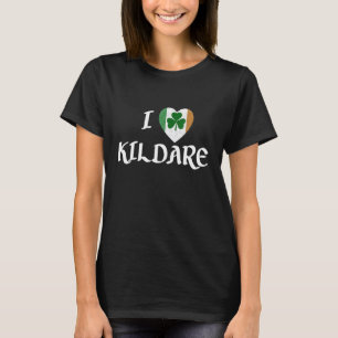 Camiseta Eu Amo Kildare Ireland Eire Flag Heart Shamrock Ir