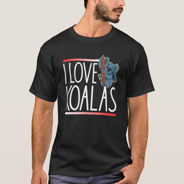 Camiseta Eu Amo Koalas Koala Bear Koala Cute Animal (Frente)