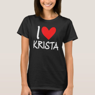 Camiseta Eu Amo Krista Nome Menina Personalizada Mulher Bff