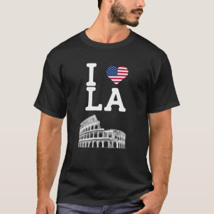 Camiseta Eu amo LA American Flag Lover Los Angeles Legal