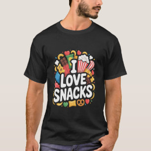 Camiseta Eu Amo Lanches Diversão Delícia dos Amantes de Com