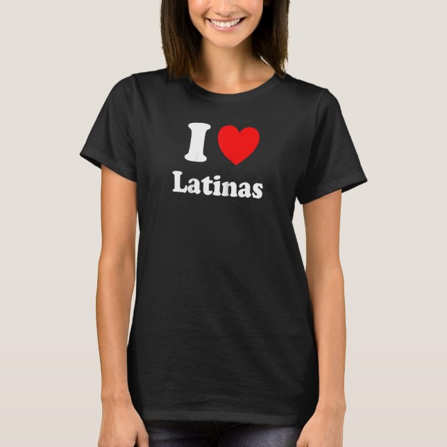 Camiseta Eu Amo Latinas Latinas Latinas Raglan (Frente)