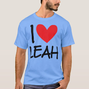 Camiseta Eu Amo Leah Name Personalizar Menina Mulher BFF Fr
