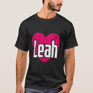 Camiseta Eu Amo Leah Primeiro Nome I he Leah