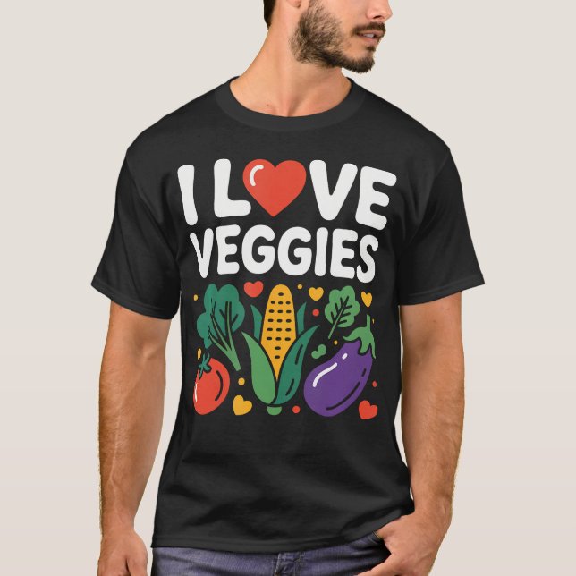 Camiseta Eu Amo Legumes Fofo (Frente)