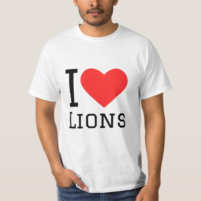 Camiseta Eu amo leões (Frente)