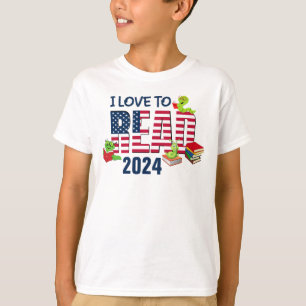 Camiseta EU AMO LER Bandeira da América 2024