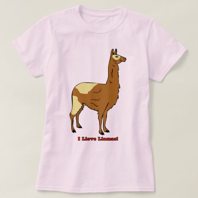Camiseta Eu amo lhamas! (Frente do Design)