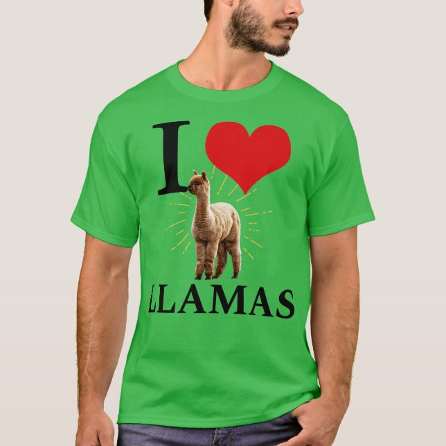 Camiseta Eu Amo Lhamas (Frente)