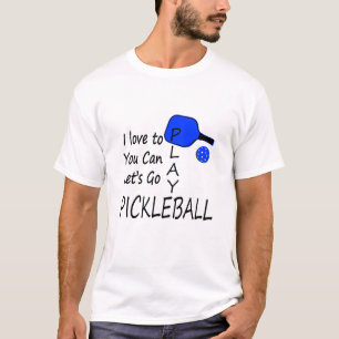 Camiseta eu amo-lhe posso deixo para ir azul do pickleball