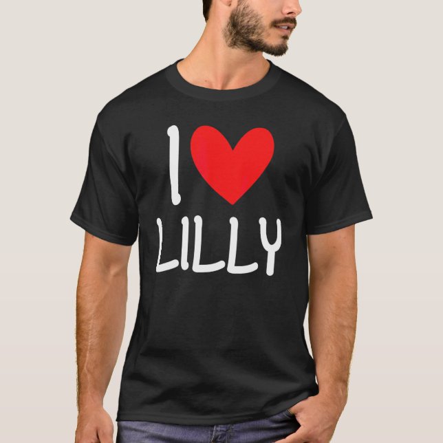 Camiseta Eu Amo Lilly Name Personalised Girl Woman Bff Frie (Frente)