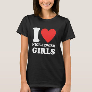 Camiseta Eu Amo Lindas Garotas Judias Eu Coração Vermelho G