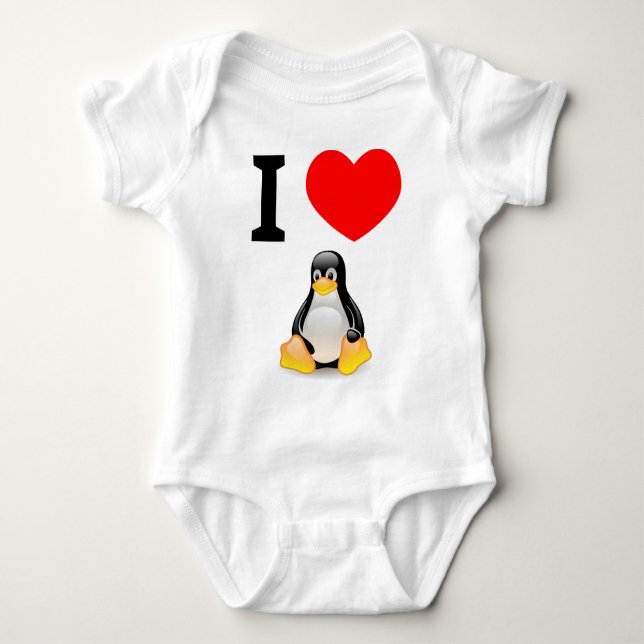 Camiseta Eu amo Linux (Frente)