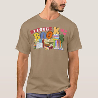Camiseta Eu Amo Livros Histórias de Leitura Cardíaca Livro 