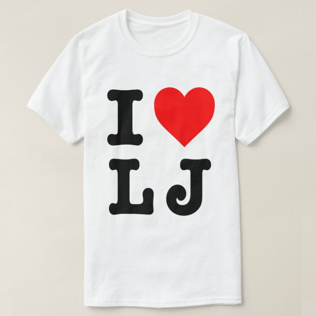 CAMISETA "EU AMO LJ " (Frente do Design)