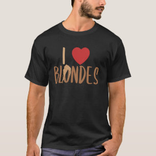 Camiseta Eu Amo Loiras Cabelo Loiro Homens Mulheres Loiras