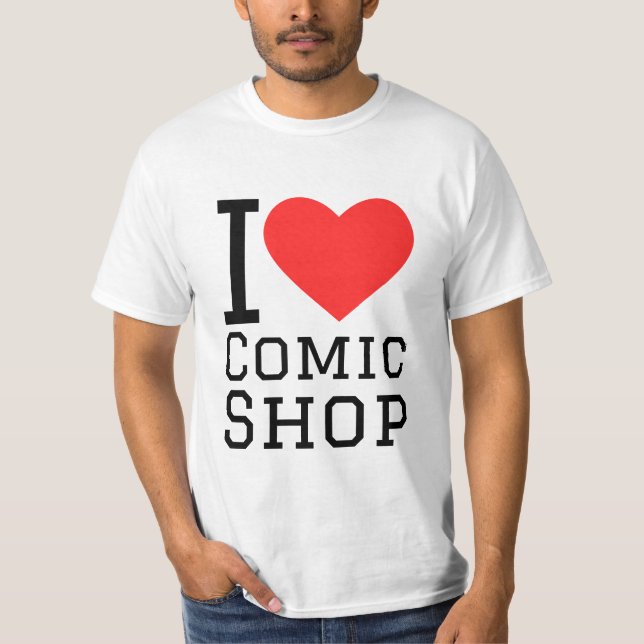 Camiseta Eu amo loja de quadrinhos (Frente)