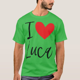 Camiseta Eu Amo Luca Name Heart Personalised Men Cara BFF F