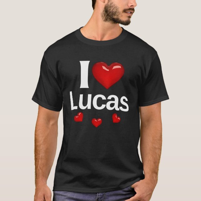 Camiseta Eu amo Lucas Gift para o estilo de Design de moda  (Frente)