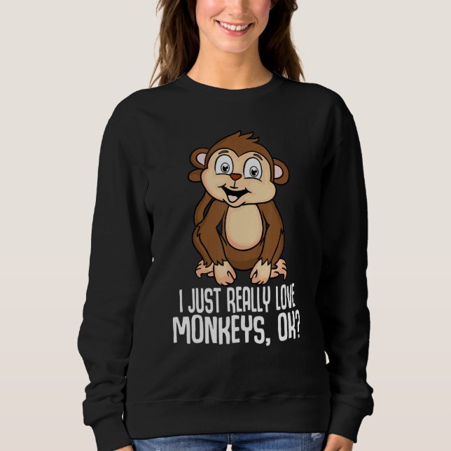 Camiseta Eu Amo Macacos Muito Bem Macacos Bonitos Chimpanzé (Frente)