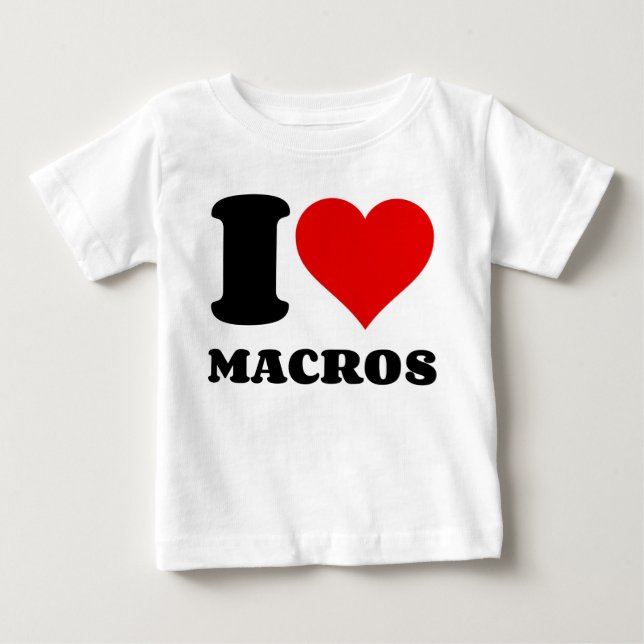 CAMISETA EU AMO MACROS (Frente)