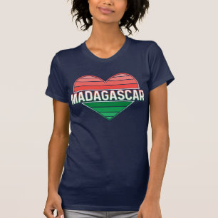 Camiseta Eu amo Madagascar, coração malgaxe
