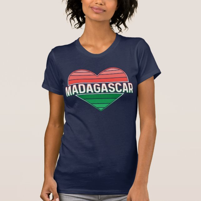 Camiseta Eu amo Madagascar, coração malgaxe (Frente)