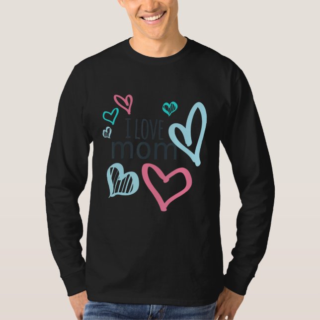 Camiseta Eu Amo Mãe Coração Essencial (Frente)