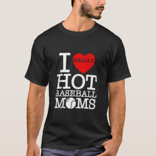 Camiseta Eu Amo Mães Corações de Baseball Engraçado Mama Am
