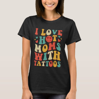 Camiseta Eu Amo Mães Quentes Com Tatuagens Groovy Vintage T