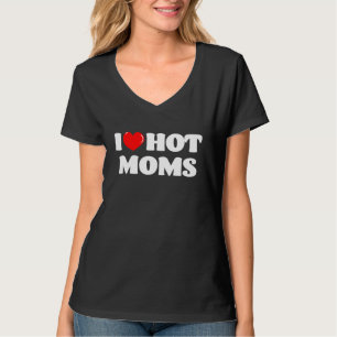 Camiseta Eu Amo Mães Quentes Coração Vermelha Mães 1