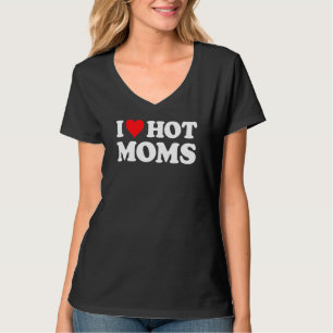 Camiseta Eu Amo Mães Quentes Coração Vermelho Ama as Mães