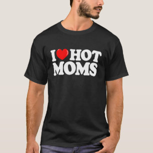 Camiseta Eu amo Mães quentes corações vermelhos Mães 3