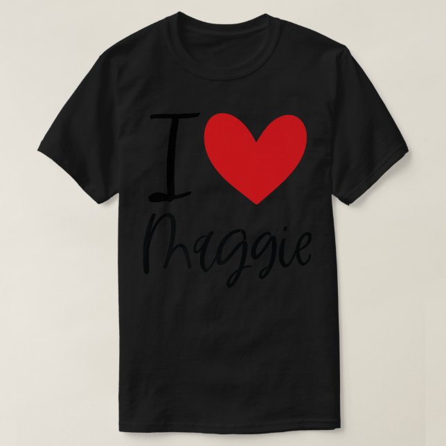 Camiseta Eu Amo Maggie Name Personalizado Girl Woman Bff Fr (Frente do Design)