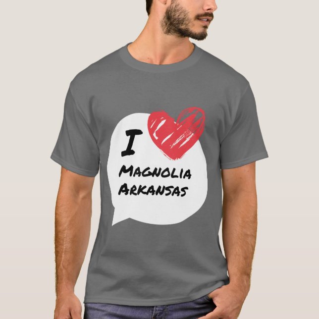 Camiseta Eu amo Magnolia Arkansas (Frente)
