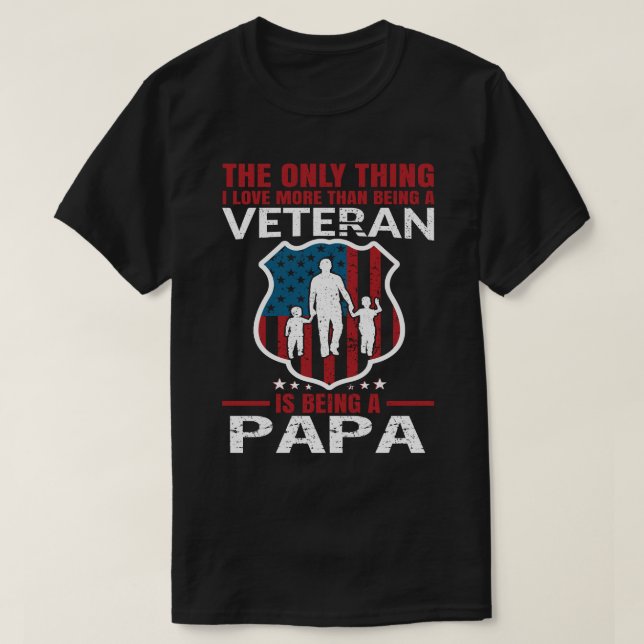 Camiseta Eu Amo Mais Do Que Ser Veterano É Ser Um PAPA (Frente do Design)