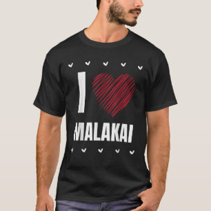 Camiseta Eu Amo MALAKAI Primeiro Nome Legal Coração Engraça
