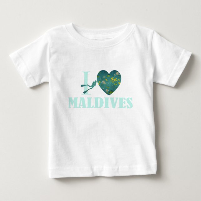 Camiseta Eu amo Maldivas (Frente)