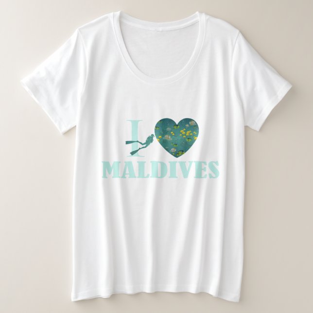Camiseta Eu amo Maldivas (Frente do Design)