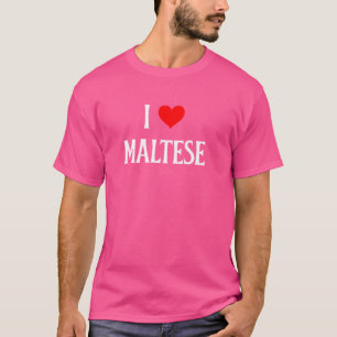 Camiseta Eu Amo Maltês I Heart Maltês Dog Lover Pet Puppy