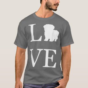 Camiseta Eu Amo Maltipoo Cachorro Sobre Design de Gráfico B