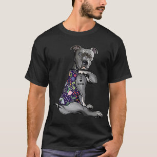 Camiseta Eu Amo Mamãe Engraçado Cachorro Tatuando Flor Mãe