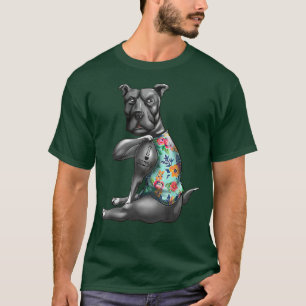 Camiseta Eu Amo Mamãe Engraçado Cachorro Tatuando Flor Mãe