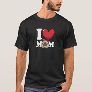 Camiseta Eu amo Mamãe para amante da raça Pug