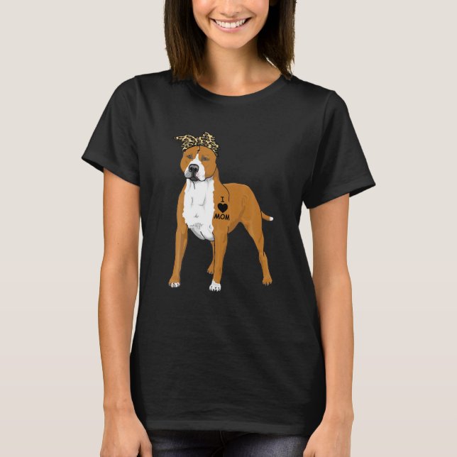 Camiseta Eu Amo Mamãe Pitbull Com Tatuagem No Dia Da Mãe Pr (Frente)