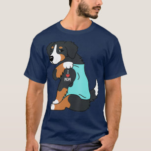 Camiseta Eu Amo Mamãe Tatto Bernese Mountain Dog Engraçado
