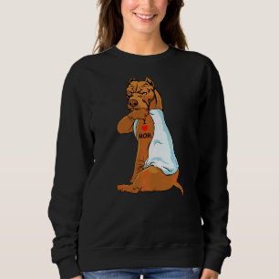 Camiseta Eu Amo Mamãe Tatto Pitbull Mamãe Cachorro Mulheres
