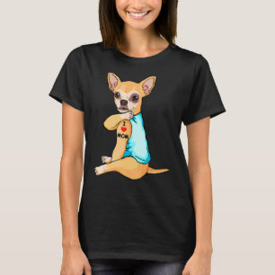 Camiseta Eu Amo Mamãe Tattoo Chihuahua Mãe Mulheres Cachorr